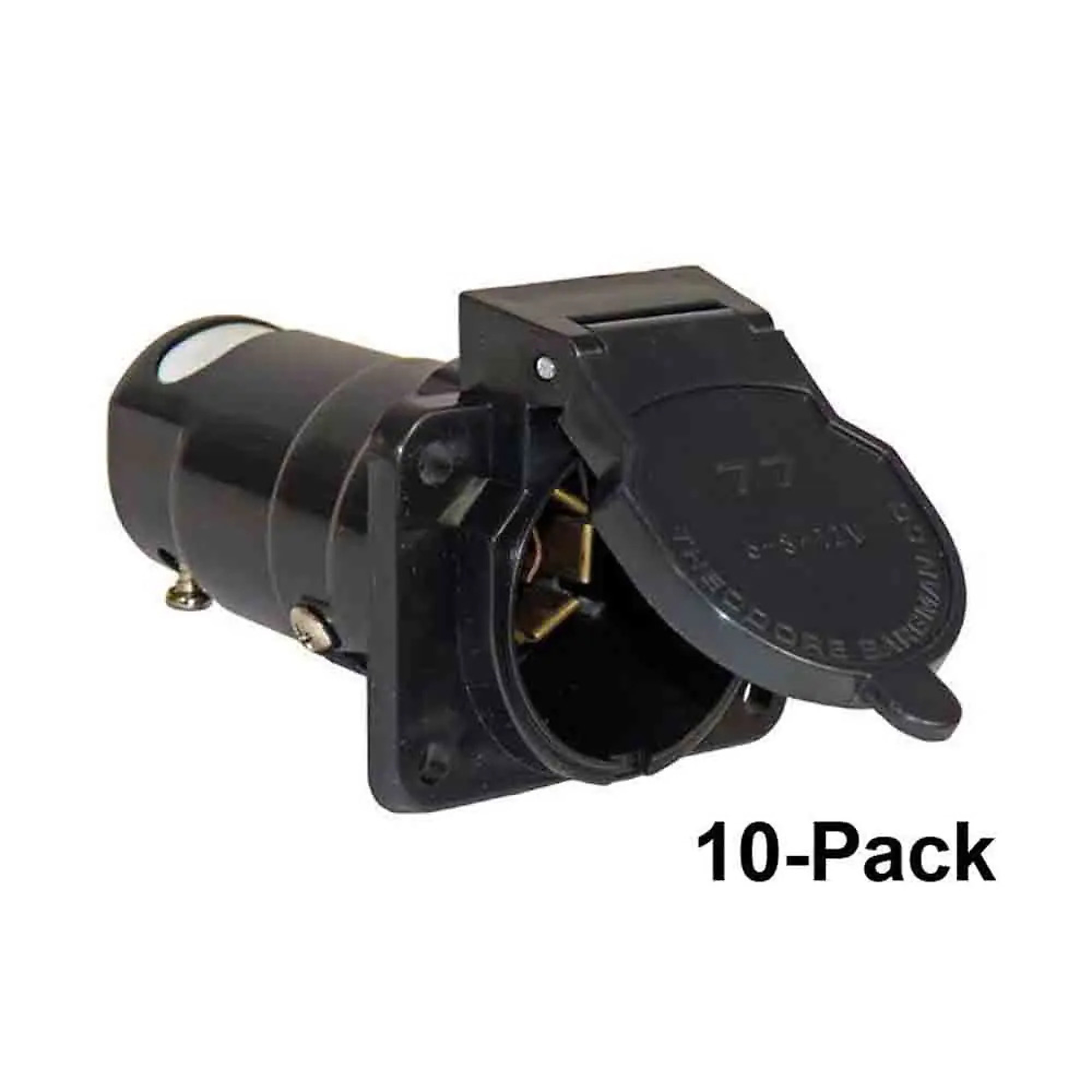 Cequent Consumer Products 7-Way Flat Pin Plastic Car End Sockets — 10-Pack, RV-Style, Model# 77-S-B